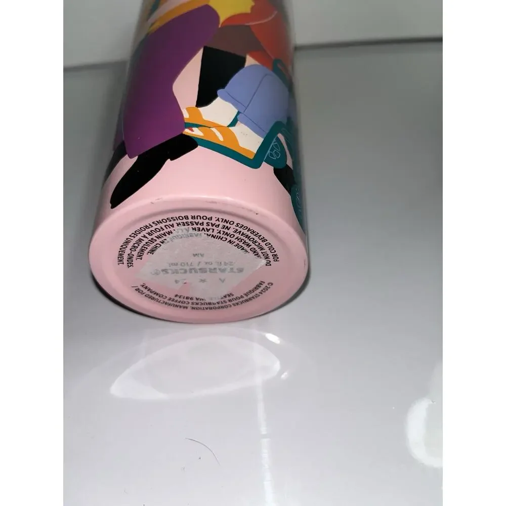 NEW Starbucks Sofie Birkin 24oz Yellow Pride Diversity Graphic Cold Cup Tumbler